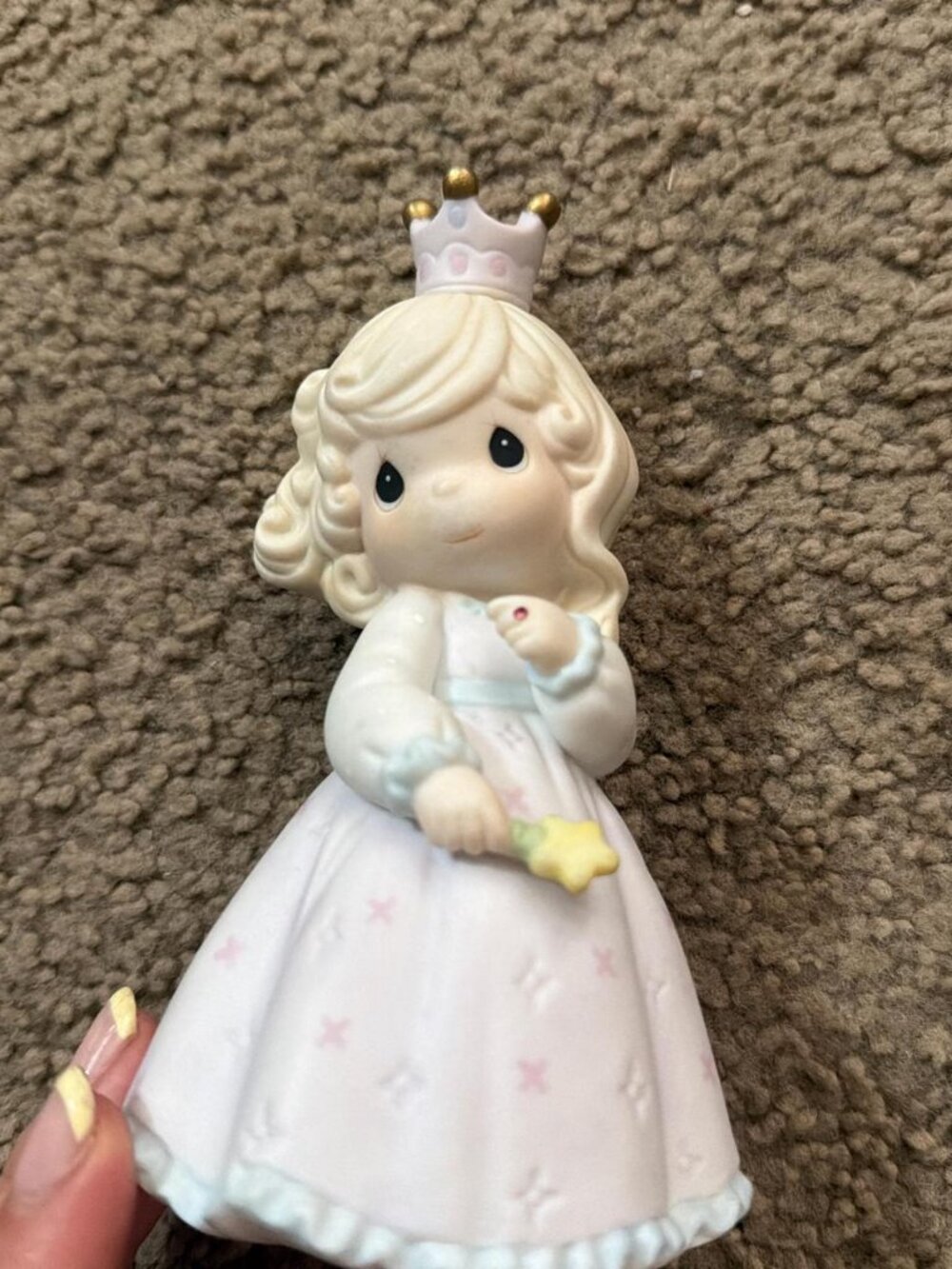 Vintage Princess with Crown & Wand Ceramic Figurine